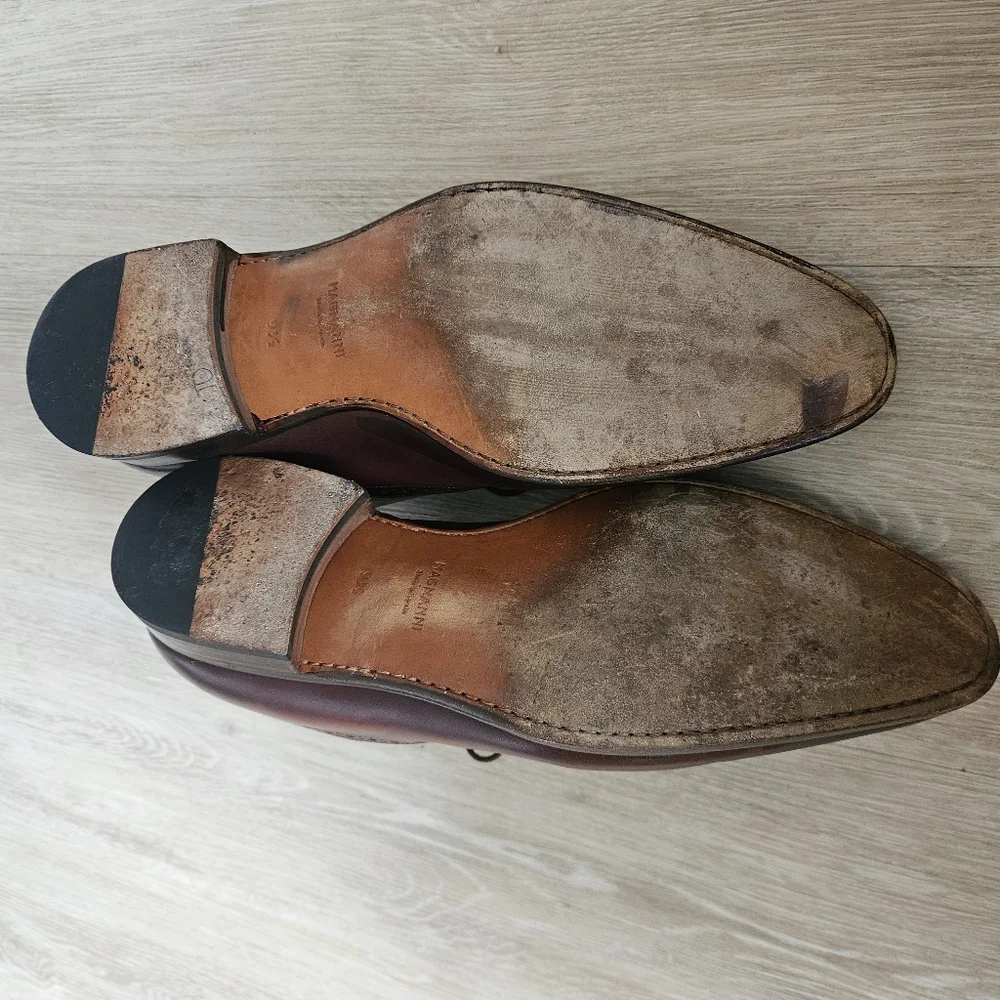 Magnanni Manolo Medallion Toe Oxford Cognac 20518 Men's Size 9.5